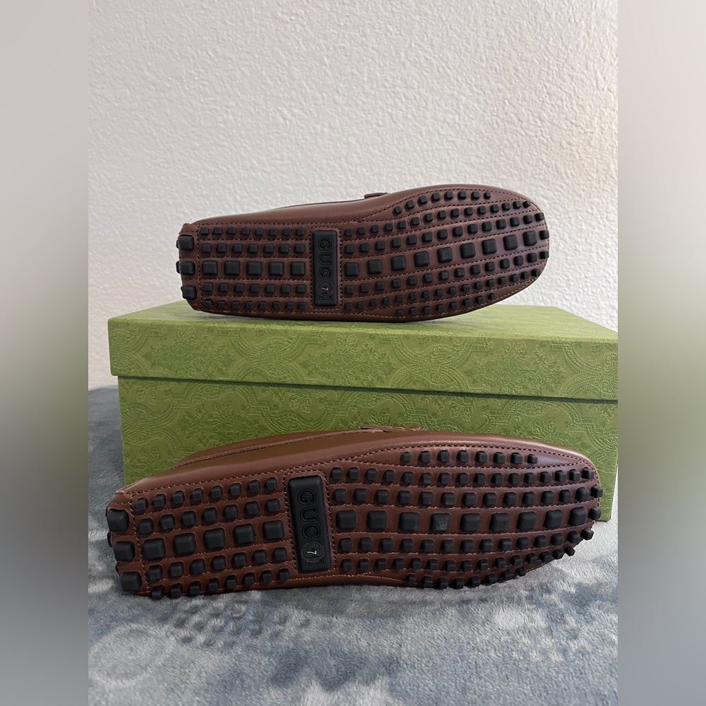 Brand New Gucci Men’s GG Supreme Clove Calf Soft Loafers Brown Size 7 (US 7.5) - Picture 6 of 10